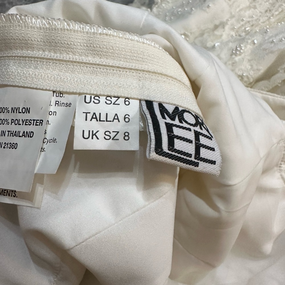 MORILEE Hand Beaded Short Sleeved Long Luxurious Wedding Gown SZ 6 $1000 MSRP - Picture 7 of 16